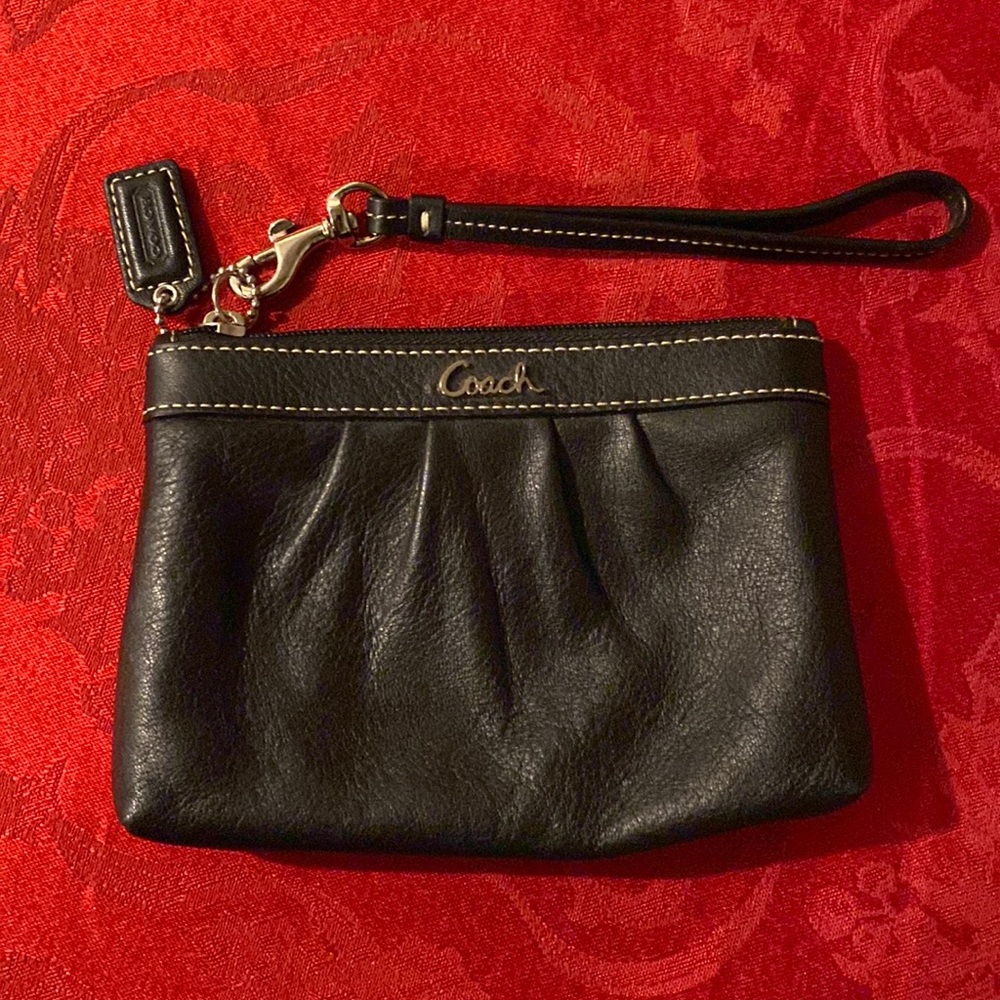 Coach Black Leather Wristlet
